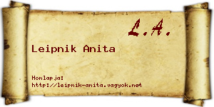 Leipnik Anita névjegykártya